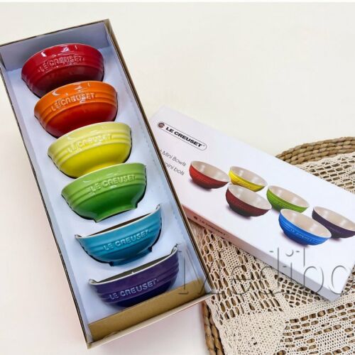 Bộ chén Sứ Cầu Vồng Le Creuset Bowl 10,5cm gift set 6 cái 180ml 6oz - Le Creuset Mini Bowl 6 Color Rainbow 6 Pieces set