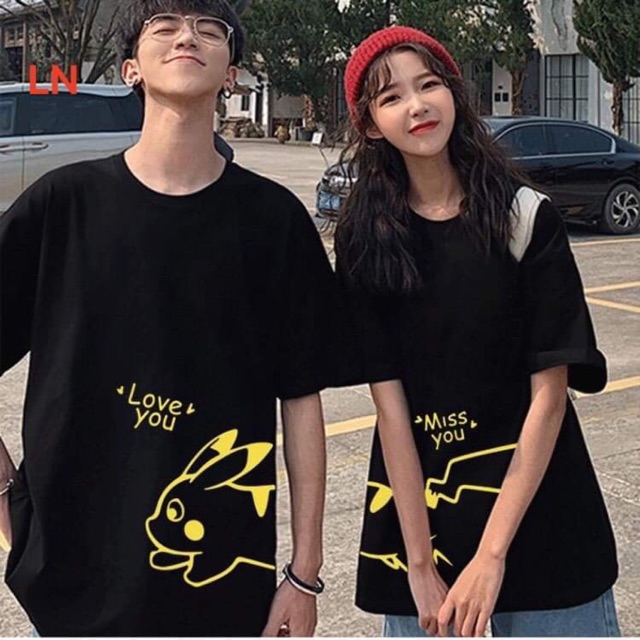 Áo thun đen đôi ( giá  2 áo) ghép hình mèo máy ý nghĩa áo đôi nam nữ, áo cặp nam nữ