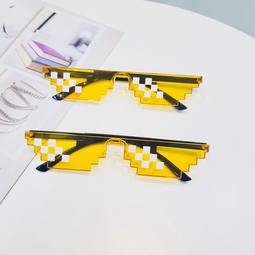MOYOKA Kính mát 6 chấm phong cách Thuglife Minecraft nhiều màu sắc tùy chọn cho nữ