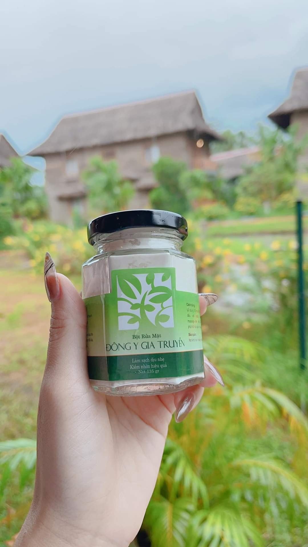 Bột rửa mặt đông y thảo mộc linh kiềm nhờn