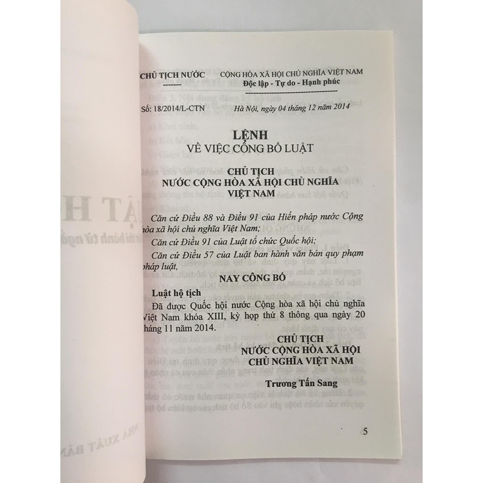 Luật Hộ Tịch