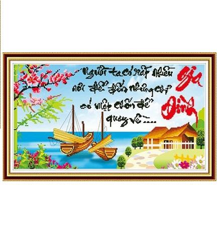 Tranh đính đá cao cấp Venus Gia Đình -KT: 75x45Cm