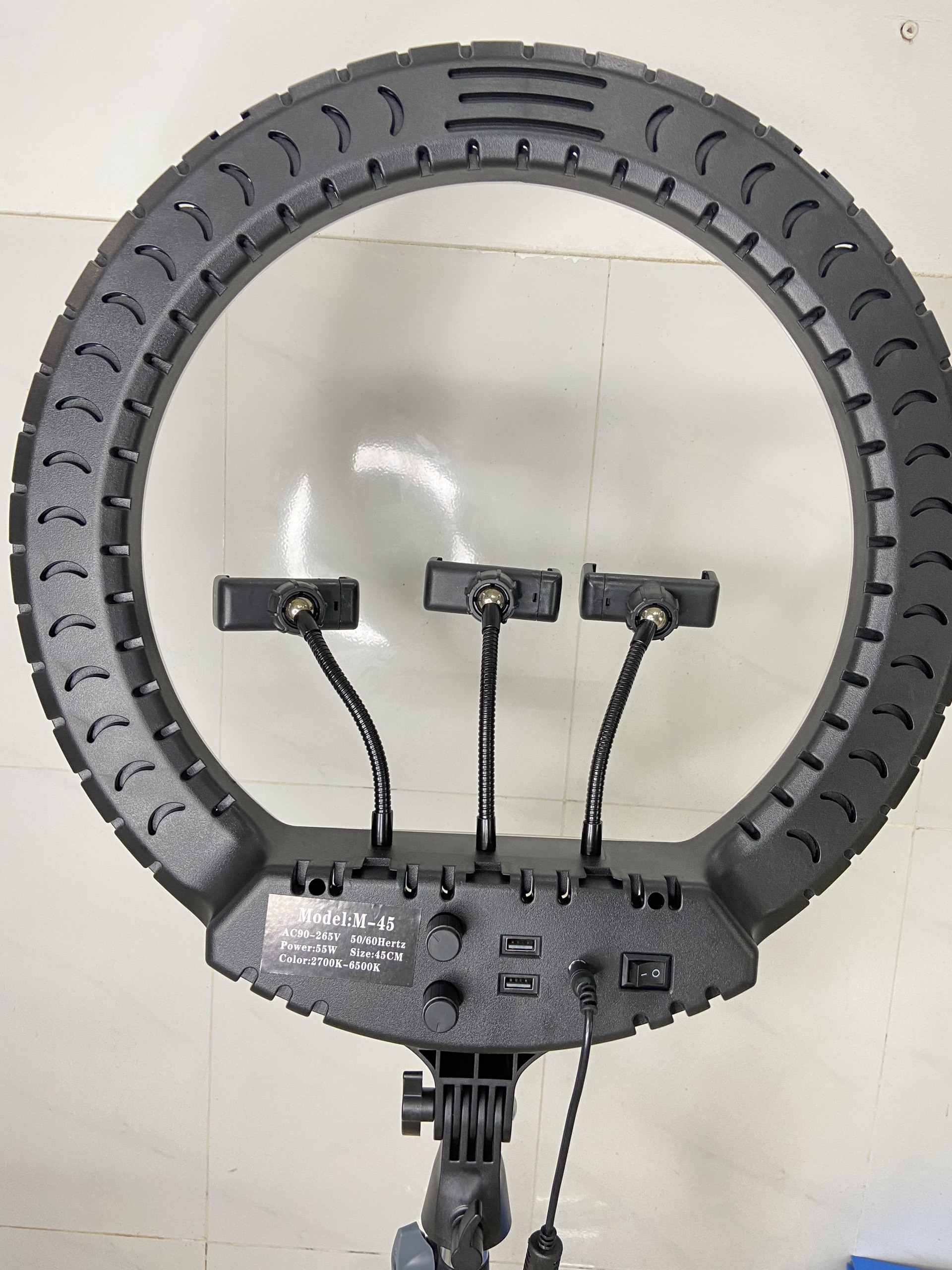 Đèn Live Stream 33/36/45/54cm 3 Kẹp + 3 Chế Độ + Remote + Chân 2m