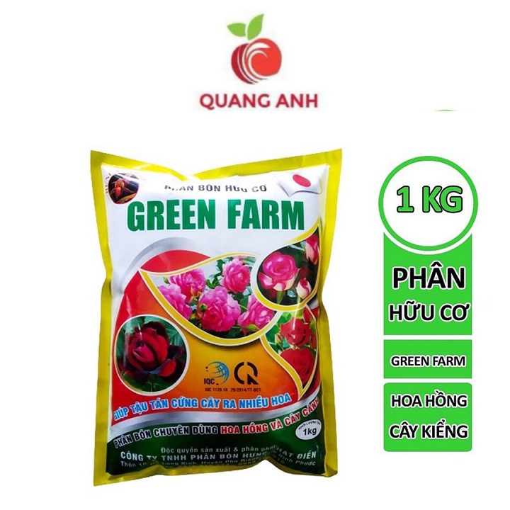 Phân bón hoa hồng hữu cơ green farm - gói 1kg