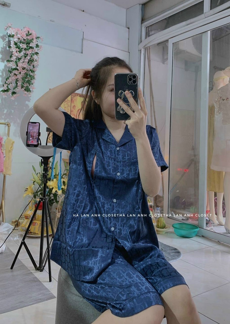 Đồ bộ lụa satin mặc thời trang, mặc sau sinh
