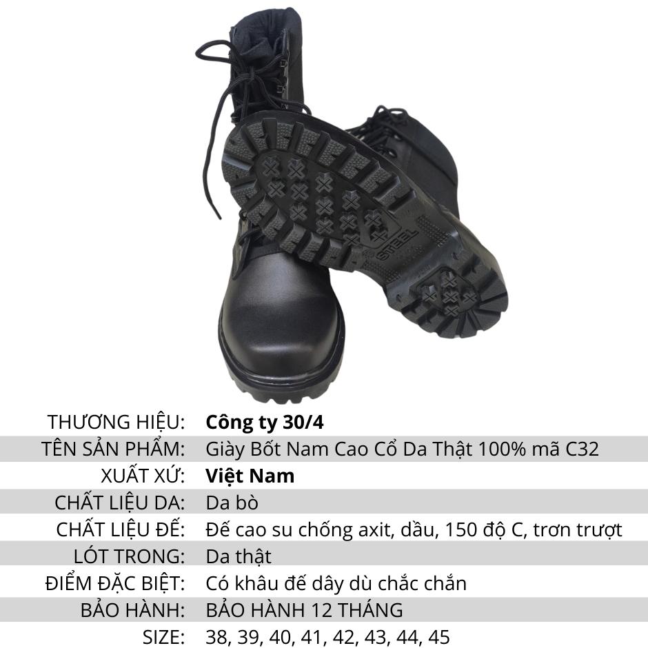 Giày Bốt Nam Cao Cổ Da Thật, Bảo Hành 2 Tháng mã C32 ( Kiểu Giày Ghệt CĐ )