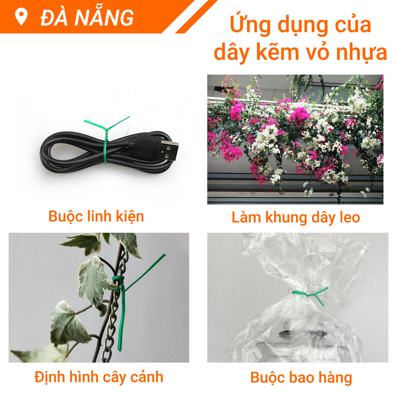 Dây kẽm bọc nhựa buộc cành
