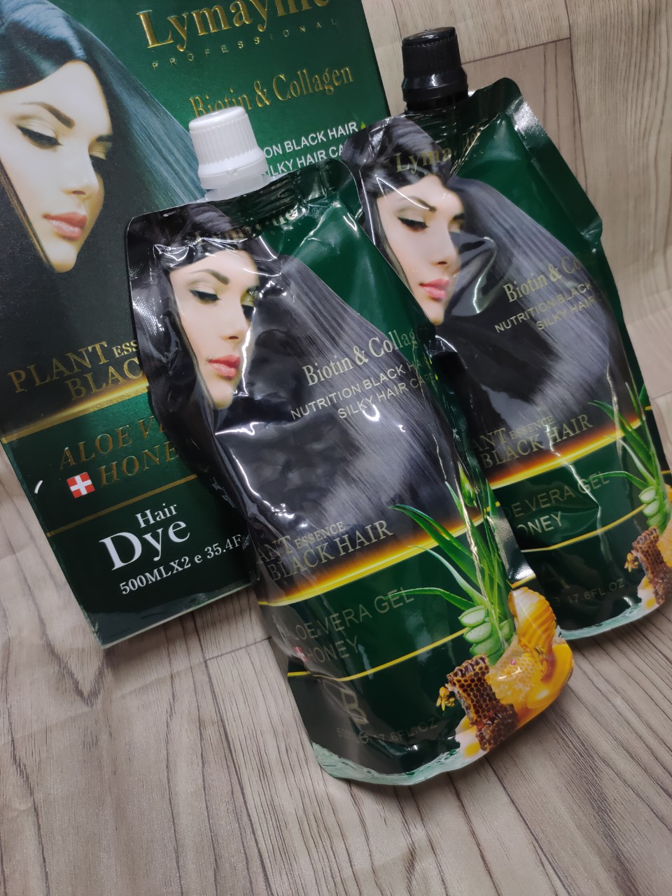 Nhuộm đen phủ bạc mật ông Lymaylife 500ml