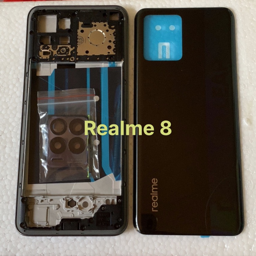 Bộ vỏ Realme 8 (4G )/ Realme 8 Pro zin (kèm kính camera,nút bấm)
