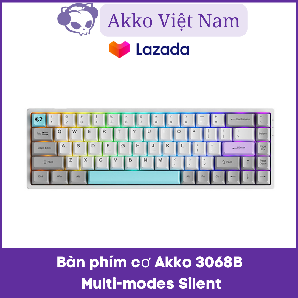 Bàn phím cơ AKKO 3068B Multi-modes Silent (Bluetooth 5.0 / Wireless 2.4Ghz / Hotswap / Foam tiêu âm)