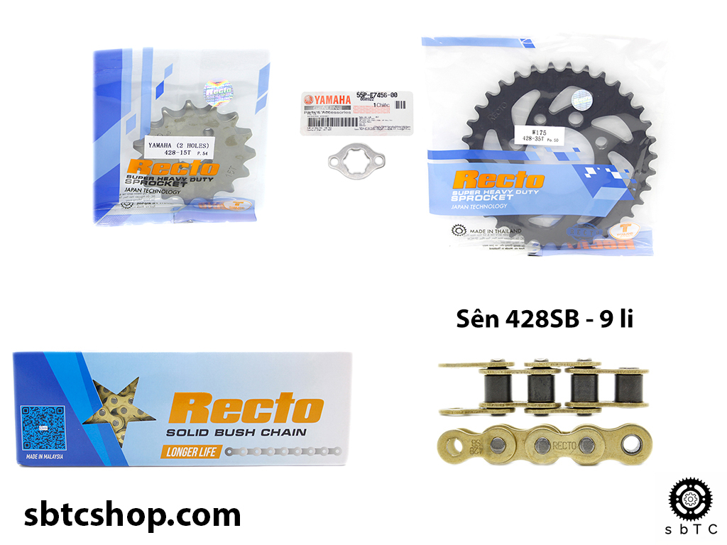 Nhông sên dĩa NSD Recto Kawasaki W175 chính hãng Thái Lan