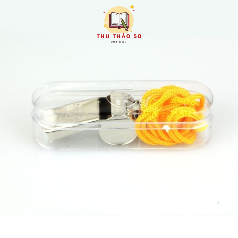 Còi sắt inox có hộp.