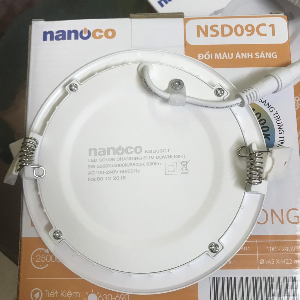 Đèn Led Âm Trần 9W Nanoco 3 Chế Độ Sáng Siêu Mỏng NSD09C1