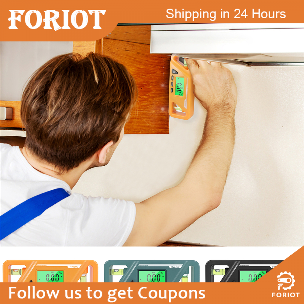 Foriot HW-300 90 Degree Ruler Digital Display Inclinometer Level Meter Protractor Angle Meter Digital Protractor Inclinometer Level Meter Goniometer Measuring Inclinometer Magnet