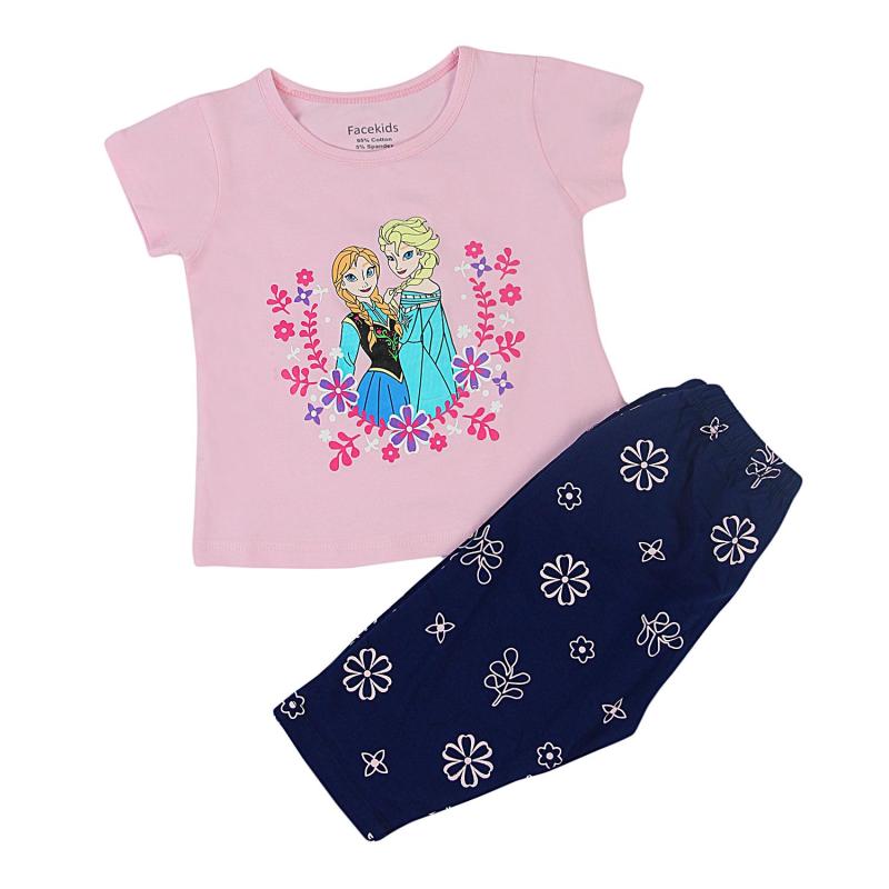 Nơi bán Đồ Bộ Bé Gái In Hình Hoạt Hình Dễ Thương FaceKids Màu Hồng