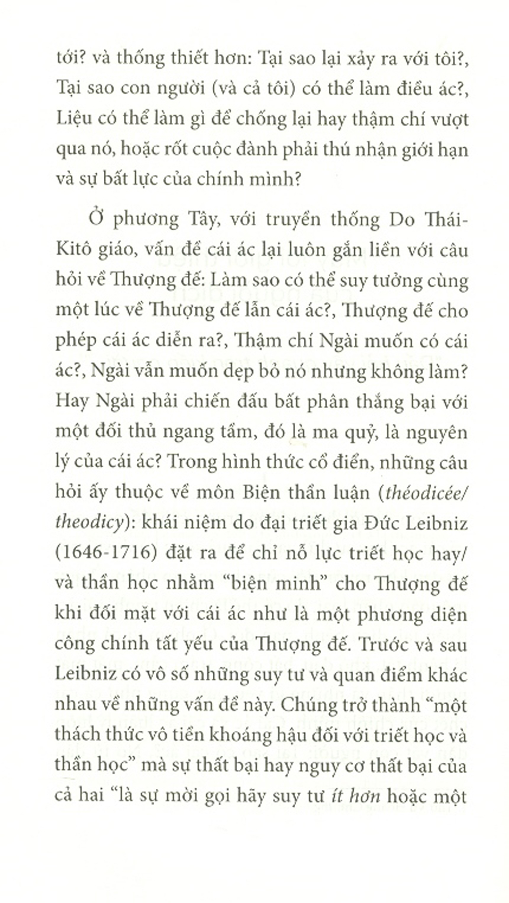 Cái Ác - Một Thách Thức Đối Với Triết Học Và Thần Học