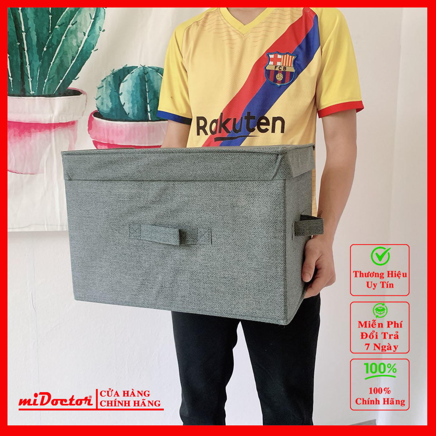 [LOẠI XỊN - HÀNG CAO CẤP] Hộp đựng quần áo lưu trữ bằng vải, túi vải đựng đồ đa năng GẤP GỌN, thùng đựng quần áo đa năng có nắp. chính hãng miDoctor