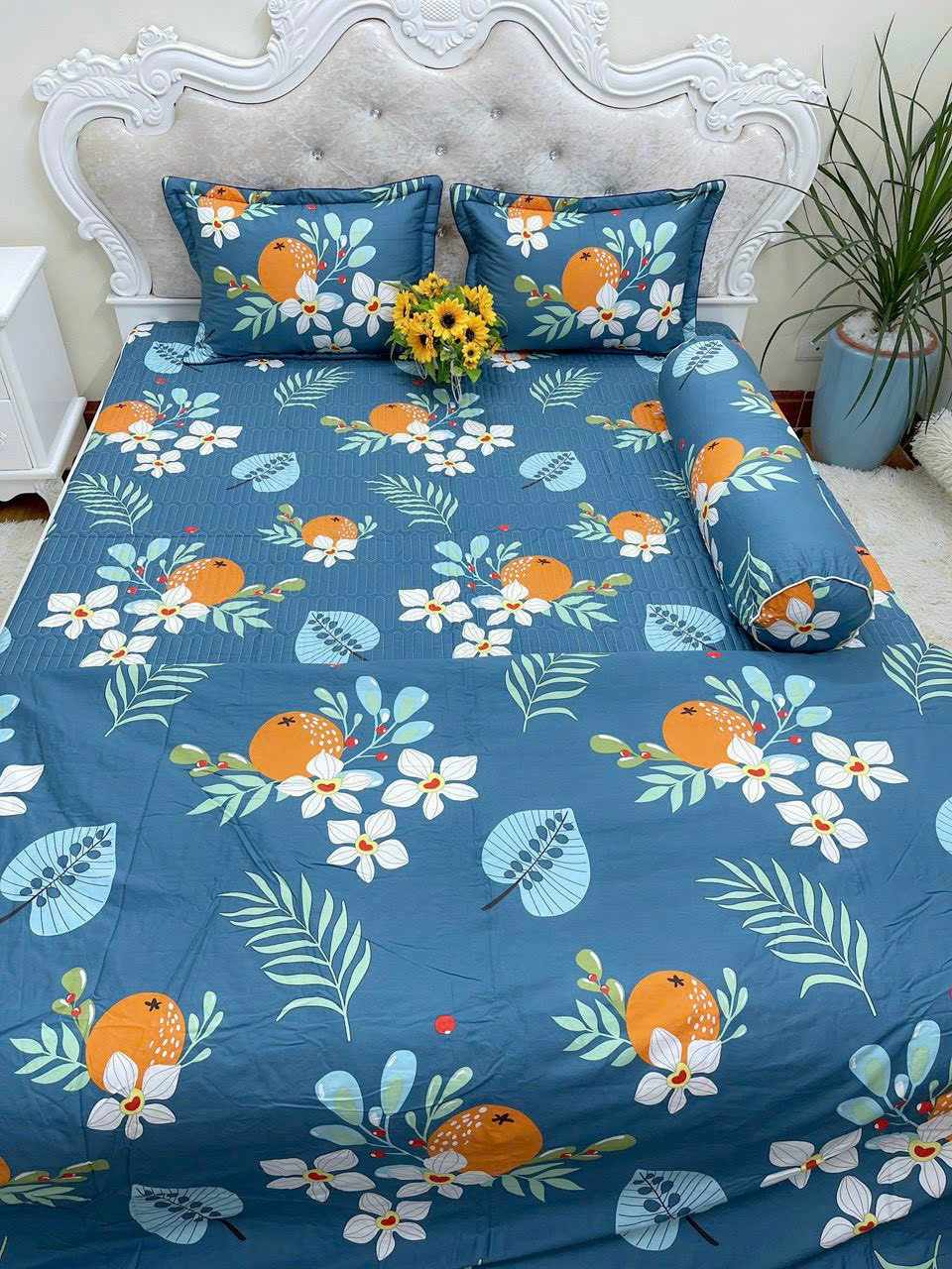 Bộ ga gối cotton Hàn Quốc