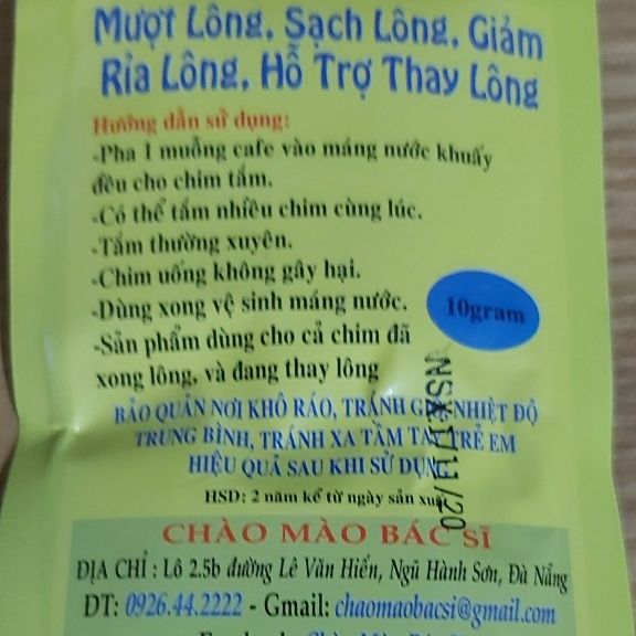 3 gói tắm cho chim