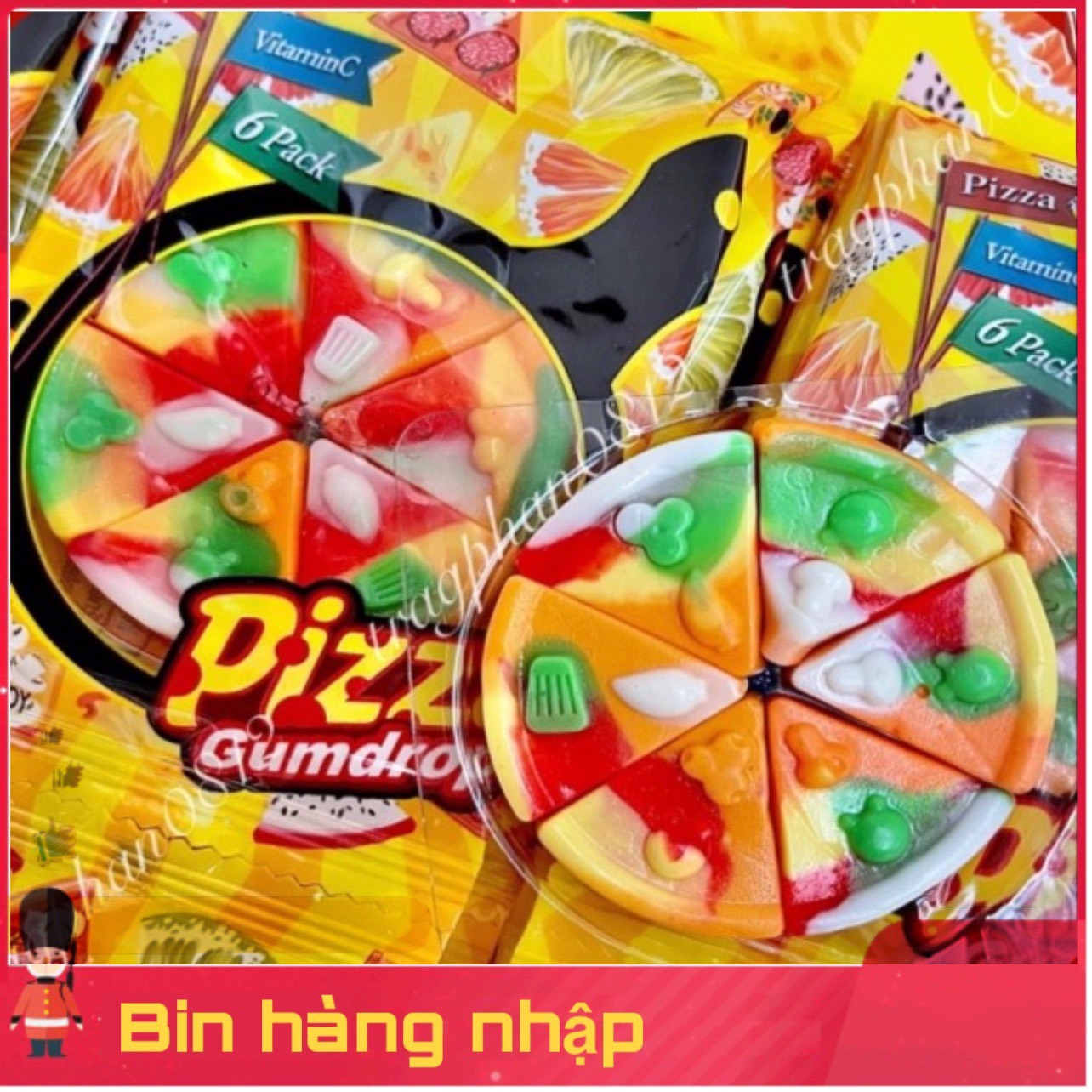 Set 10 gói kẹo dẻo hình bánh Pizza Gumdrop