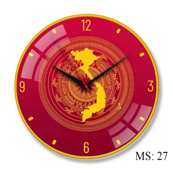 Đồng hồ treo tường TRANG TRÍ phủ bóng pha lê đường kính 35 CM(MS 27)