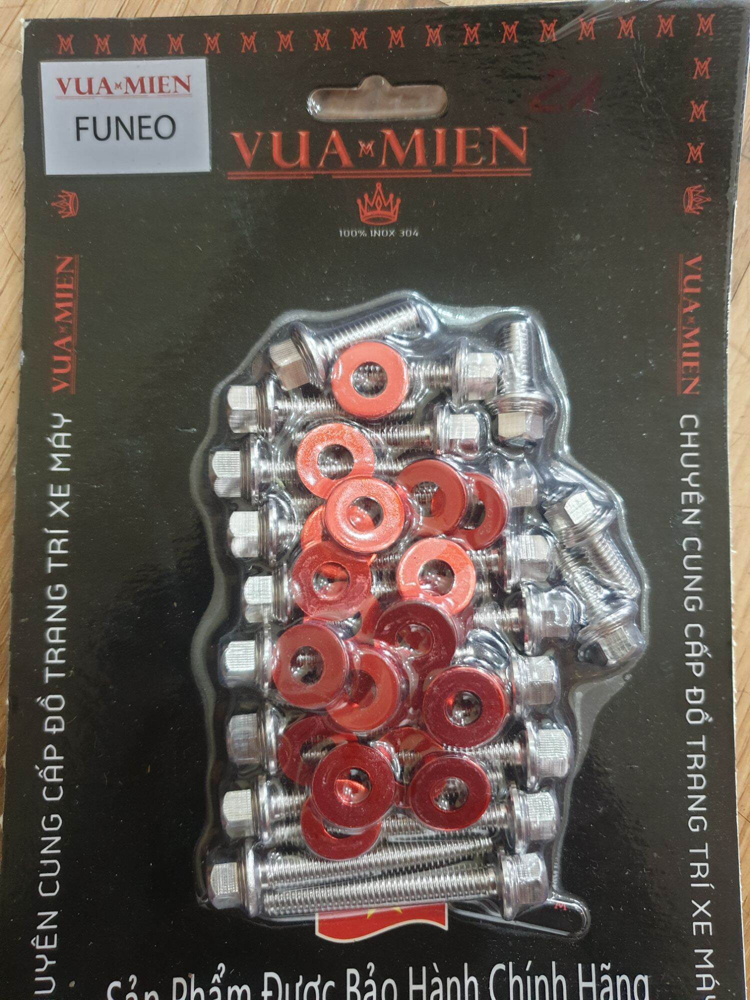 Ốc Salaya lốc máy kèm long đền nhôm đủ mọi loại xe chuẩn Inox 304
