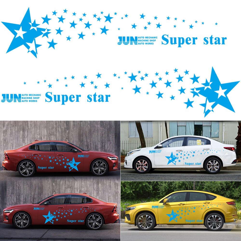 Tem decal ngôi sao dán sườn xe ô tô