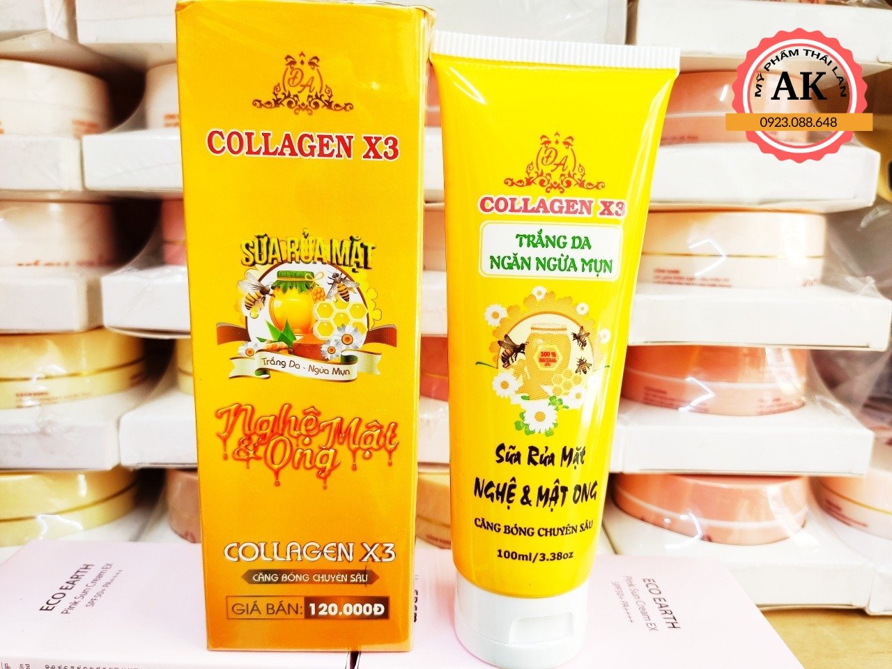 Sửa rửa mặt collagen x3 nghệ và mật ong 100ml