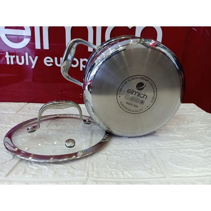 Nồi  Inox 3 lớp cao cấp đáy liền Elmich Trimax XS 3747 18cm, 20cm, 24cm, 26cm, 28cm