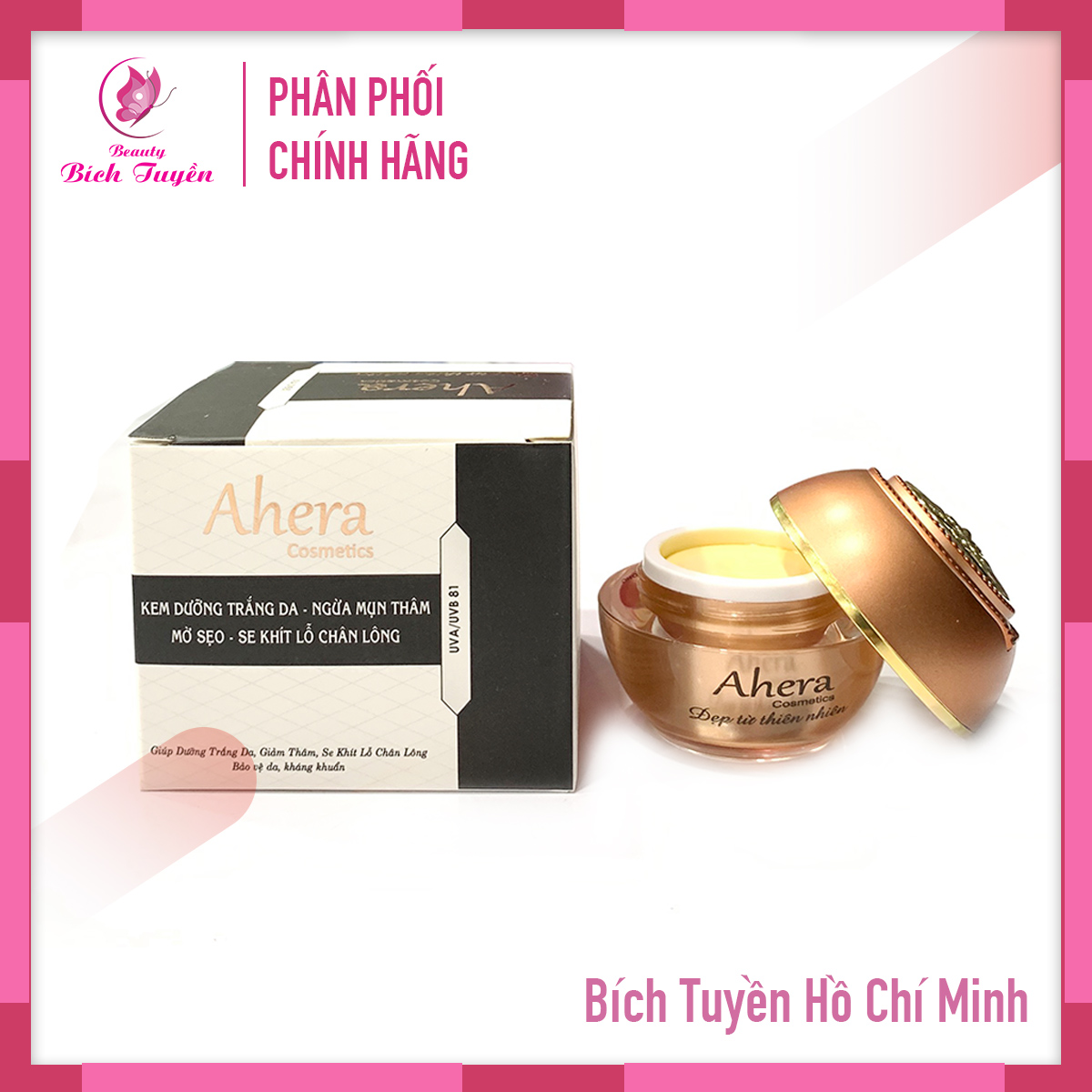 Kem ahera - kem dưỡng trắng da - ngừa mụn thâm - mờ sẹo - se khít lỗ chân lông 15gr