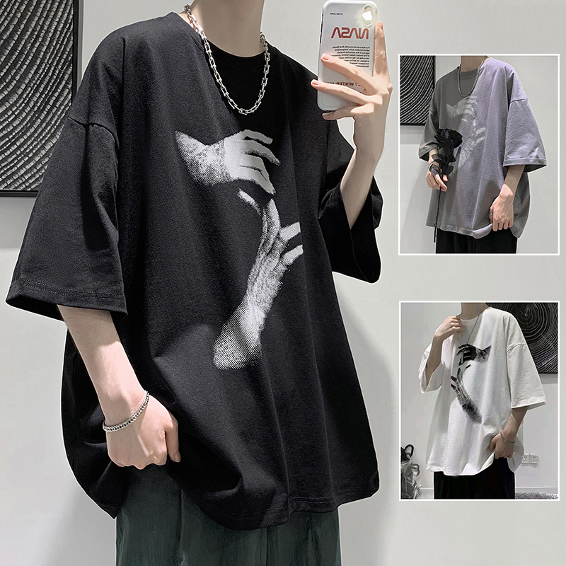 Áo Thun Nam Nữ Cổ Tròn Tay Ngắn Basic In Hình Đôi Tay Nghệ Thuật Thời Trang Hàn Quốc HOT TREND 2024 FORHIMCS2 AO TOP NAM 90000164C