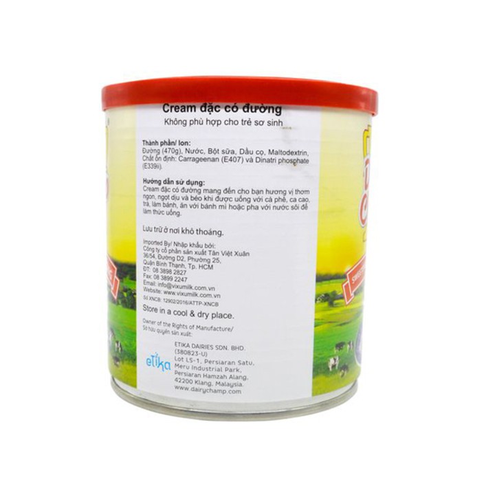 Sữa đặc có đường Dairy Champ lon 1kg (24 lon/thùng)