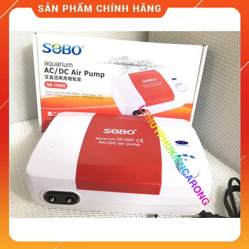 "Hoàn tiền đến 10%" Máy Sủi Oxy Tích Điện Sobo 2 Vòi SB-10000 (12W - 2x5 Lít/Phút) - Máy Oxy SB10000 Tích Điện