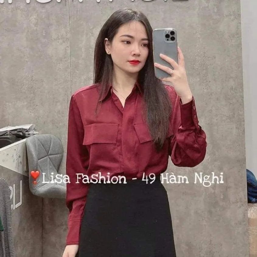 ÁO SƠ MI LỤA ĐỎ MNG 17057734 +4% LZD