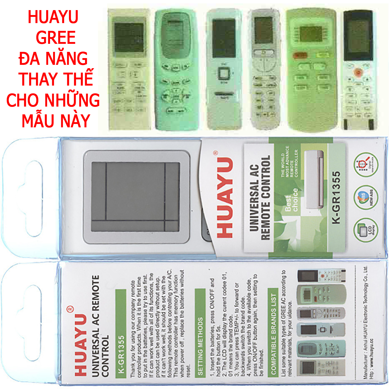 Điều khiển GREE [ĐA NĂNG] + [HÀNG ĐẸP] cho điều hòa. (Mẫu số 8)
