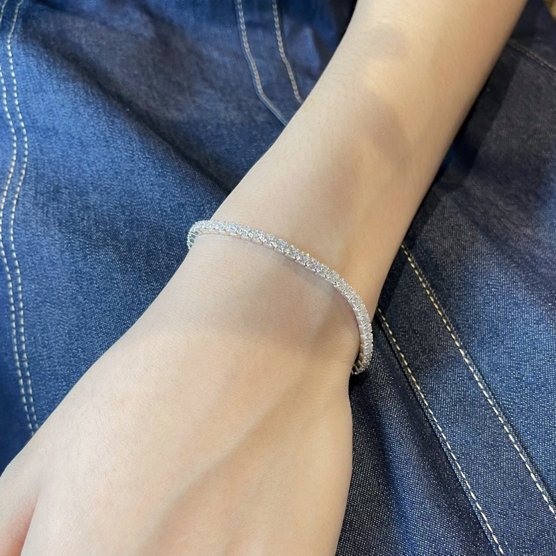Lắc tay bạc nữ full đá cao cấp sang trọng -Vòng tay bạc nữ Mina Jewelry