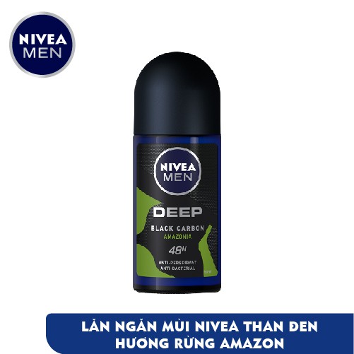 [HCM]Lăn ngăn mùi NIVEA MEN Deep than đen hoạt tính hương rừng Amazon (50ml)