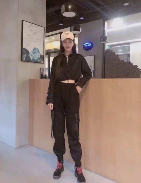 (Sẵn M L) Bộ đồ đen cá tính phong cách Hiphop- dancer có ảnh feedback