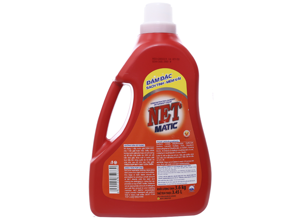 Nước giặt NET MATIC can 3.3kg siêu đậm đặc