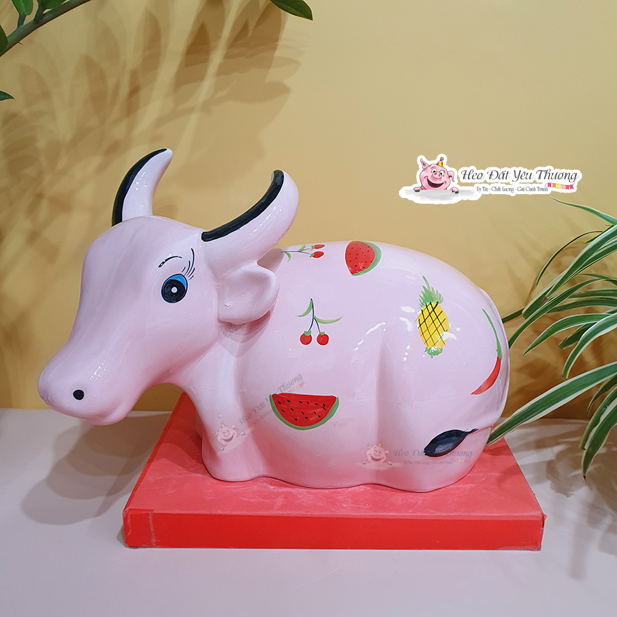 Trâu sừng tiết kiệm chất liệu gốm sứ ống heo tiết kiệm lợn đất đựng tiền trưng bày trang trí quà tặng