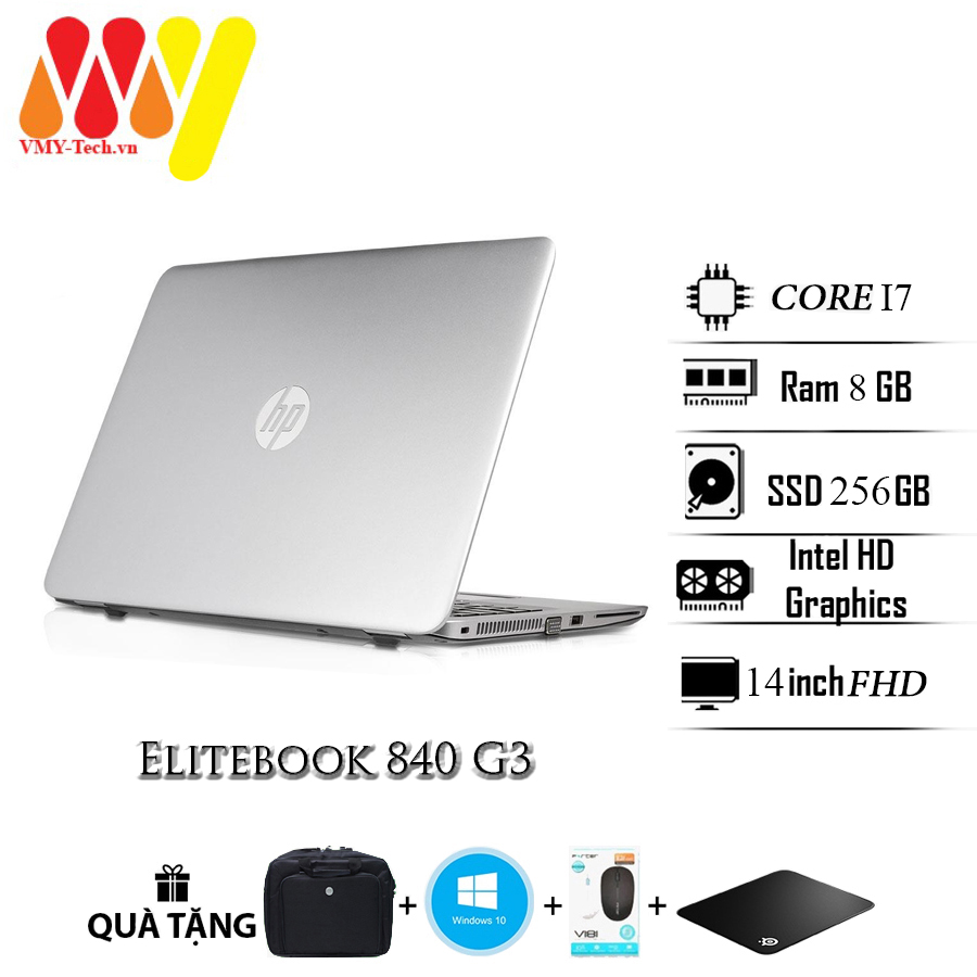 Elitebook HP 840 G3 laptop with powerful configuration, Core i7, 8gb Ram, 256 SSD hard drive, 14inch FHD screen, 99% original laptop