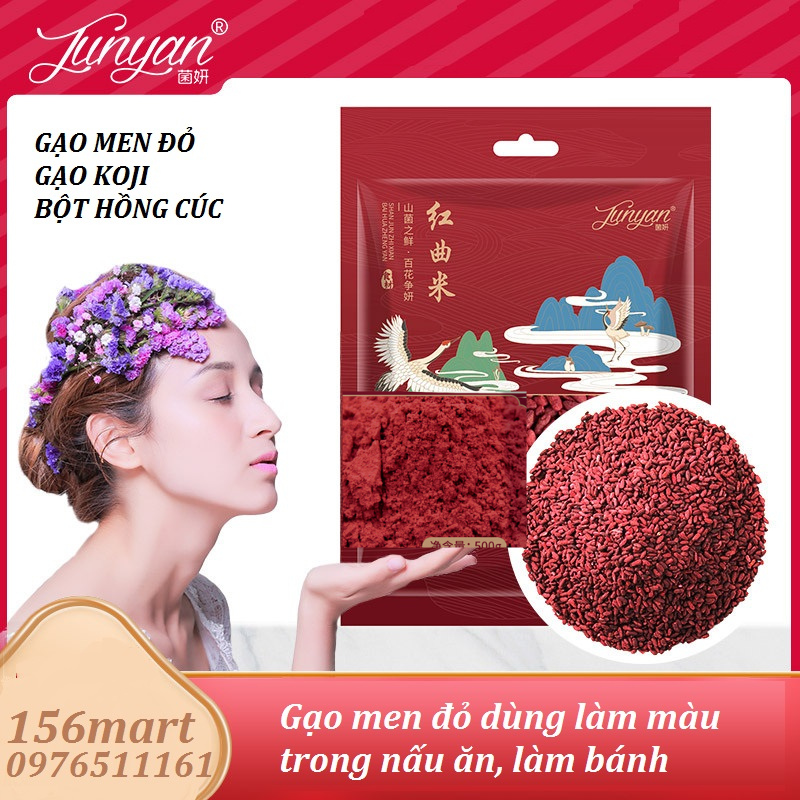 Bột gạo men đỏ Koji tạo màu cho bánh kẹo, giò chả, lạp xưởng, giò bê, thịt kho tàu,