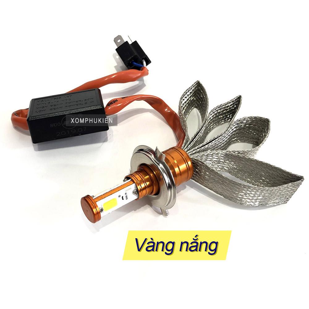 [HCM]Đèn Pha Led 3 tim H4 Râu Vàng Nắng [ 1 Chiếc ]