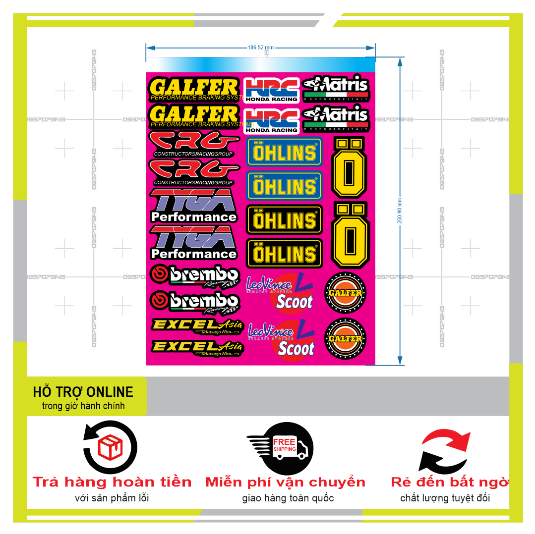 LOGO STICKER HỒNG 005  { PHỤNG DECAL }