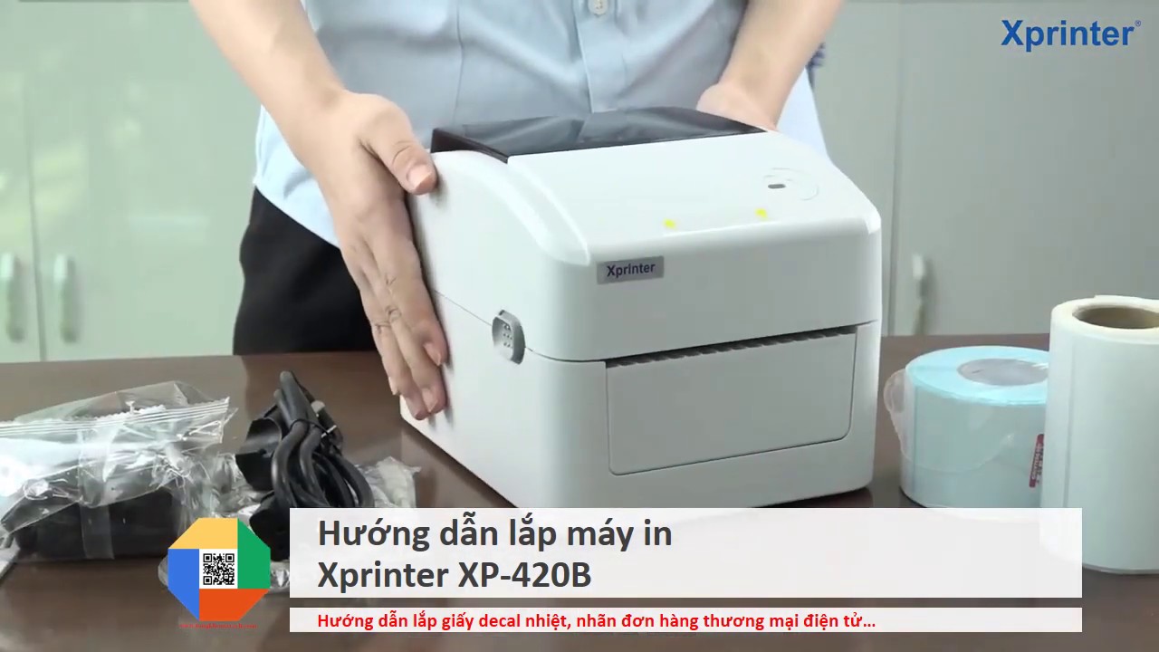 Máy in đơn hàng sàn TMĐT giấy A6 in mã vạch 3 hàng khổ 110m giấy dán tự dính Xprinter 420B