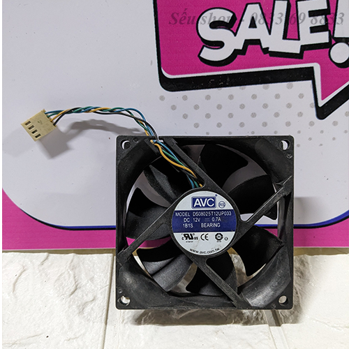 Fan - quạt tản nhiệt Avc 8cm 0.7a dày 2.5cm
