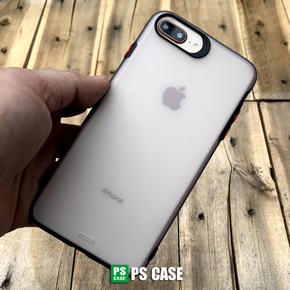 Ốp lưng nhám cong 3D viền màu đen dành cho iPhone 7 Plus / iPhone 8 Plus - PS Case Phân Phối