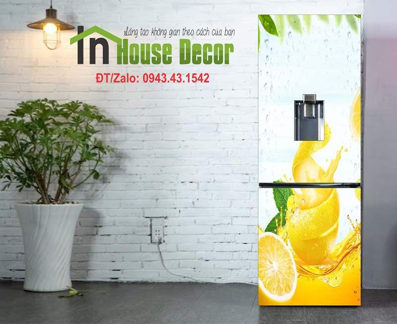 Tranh dán tủ lạnh  Decal trang trí tủ lạnh cam lốc xoáy - Decal dán tủ lạnh máy giặt kệ tường tủ quần áo, decal dán, giấy dán, trang trí nội thất, giấy dán nội thất, trang trí nhà cửa