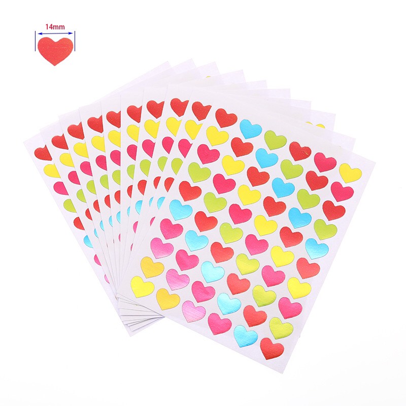 (1k)Set 10 tấm sticker, miếng dán hoa lá, mặt cười, tim