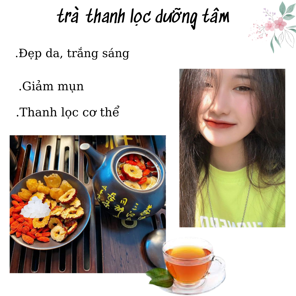 Set trà thanh lọc dưỡng tâm ( long nhãn, kì tử, đường phèn, táo thái lát)